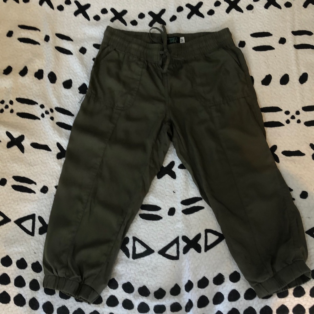 Sateen Style Olive Joggers